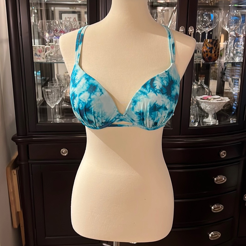 Shade & Shore blue tie dye bikini top